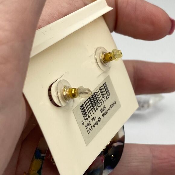 Amrita Singh Lucite Crystal Drop Statement Earrings - Picture 5 of 6